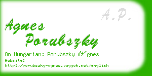 agnes porubszky business card